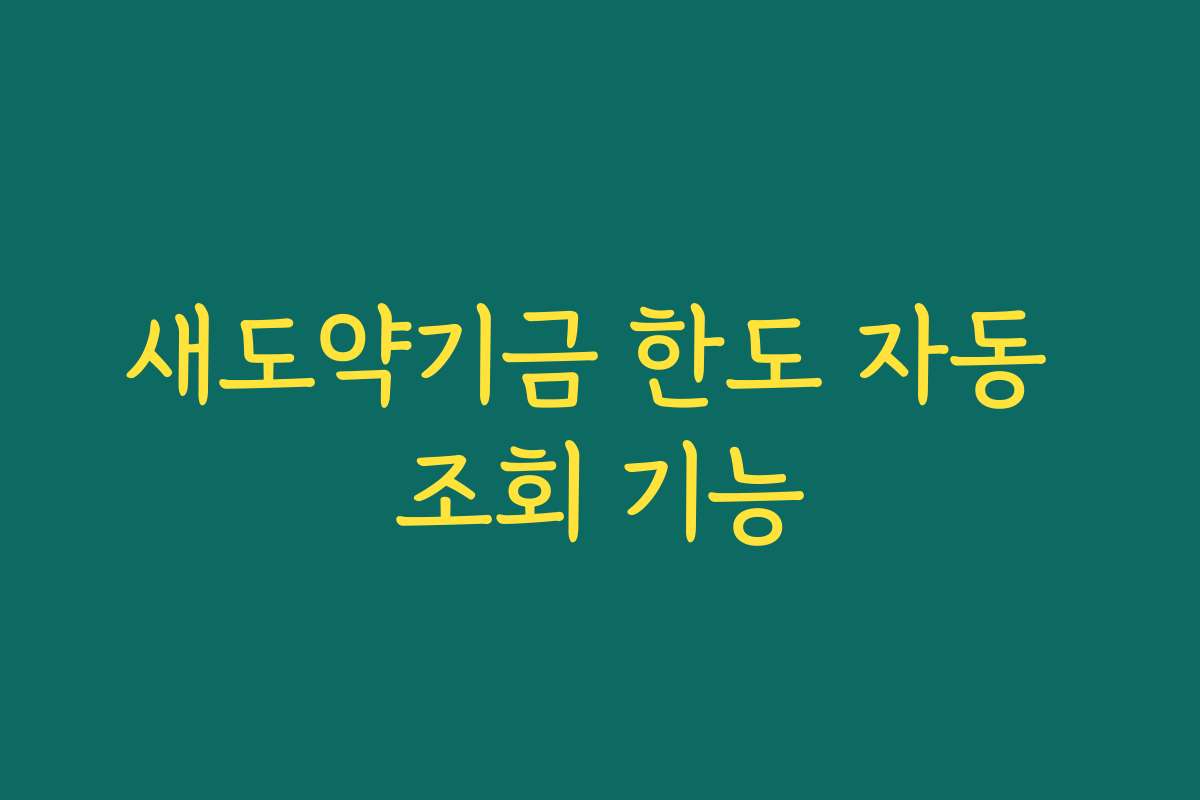 새도약기금 한도 자동 조회 기능